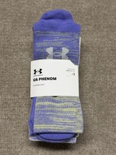 Men  s UA Phenom Socks Large 3-pack Cushioned Crew NWT