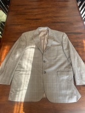 Burberry London "Bond Street" Gray Windowpane Silk Wool Sport Coat Blazer 42S C3
