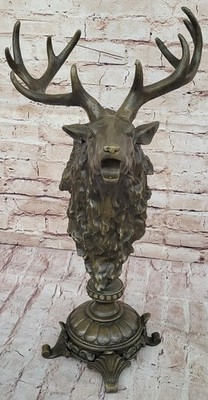 Unterzeichnet Barye Majestic Hirsch Reh Wild Life Messingskulptur Kunst Decor