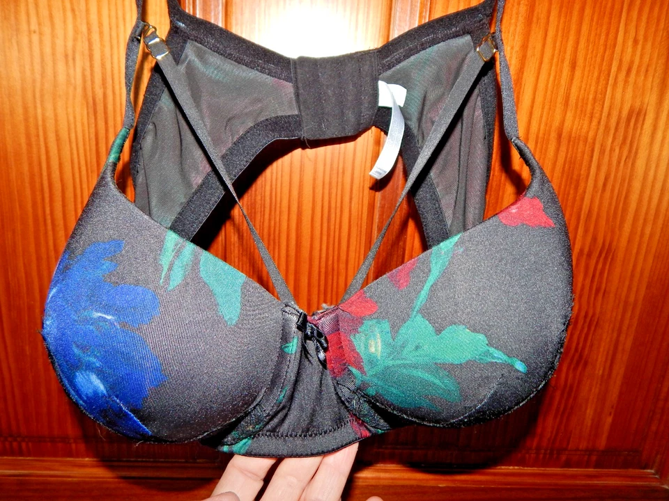 SUJETADOR CACIQUE BOOST BALCONETTE ENCAJE FLORAL, CON AROS, ACOLCHADO MEDIANO, TALLA 38 D Foto 3 de 4