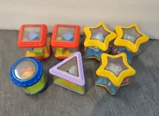 Peek A Boo Block Shape Sorter Replacement Lot of 7 -Triangle , Circle, Stars, Sq