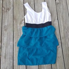Mossimo ruffled tri color colorblock dress small
