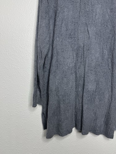 EUC Barefoot Dreams CozyChic Lite 1X Rib Half Zip Tunic Lounge Sweater Soft Gray - Picture 15 of 20