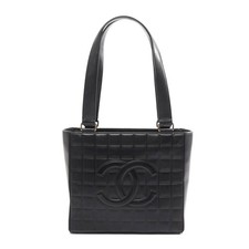 Chanel Lambskin Chocobar Tote Bag Black