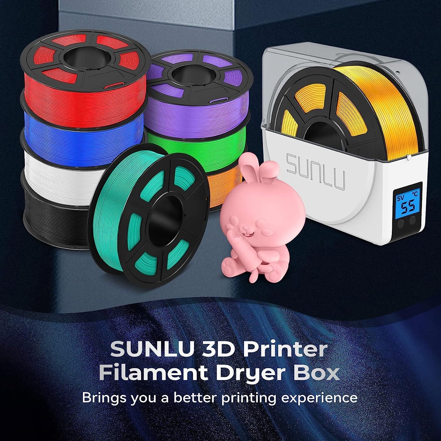 SUNLU S1 PLUS 3D Printer Filament Dryer with Fan Moisture-free Dryer Box Timer