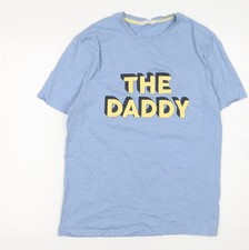 Marks and Spencer Men's Blue THE DADDY Short Sleeve Nightshirt Size S