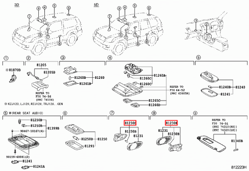 Genuine Toyota LandCruiser 100 Series UZJ HDJ Door Courtesy Light Lamp x4 - Picture 16 of 20