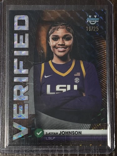 2025-26 Bowman U ZaKiyah Johnson #/25 Verified Orange Geometric Refractor LSU