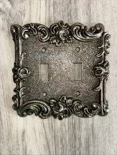 VTG 1967 American Tack Hardware 60TT Double Light Switch Plate Cover Rose Brass