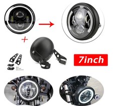 7 Inch Motorcycle Headlight + Headlight Mount Housing Bracket Motorbike Hi/Lo