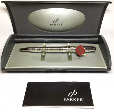 Parker Sonnet Silver Tartan S/T Ball Pen New in Box Product Parker#49785
