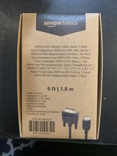 Amazon Basics HDMI to DVI Adapter Cable, Black, 6 Feet, 1-Pack New In Box