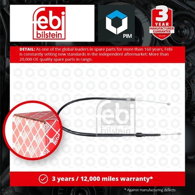 Handbrake Cable fits OPEL CORSA C 1.0 Rear Left 00 to 09 Hand Brake Parking Febi