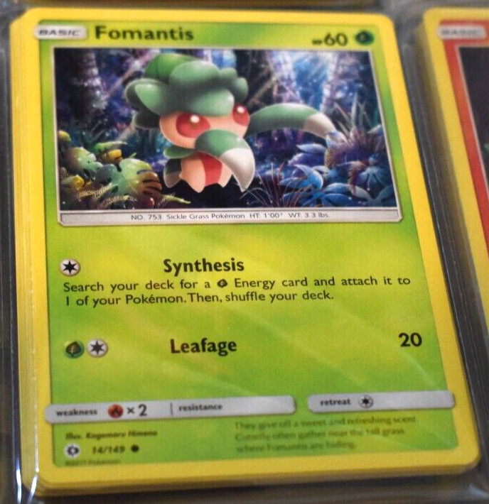 Fomantis # 14/149 Sun & Moon Base Set Pokemon Trading TCG Game Cards NM/MINT
