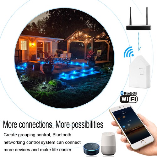30mm Wifi Bluetooth Control Round Garden LED Deck Kitchen Plinth Lights Lighting - Picture 4 of 16