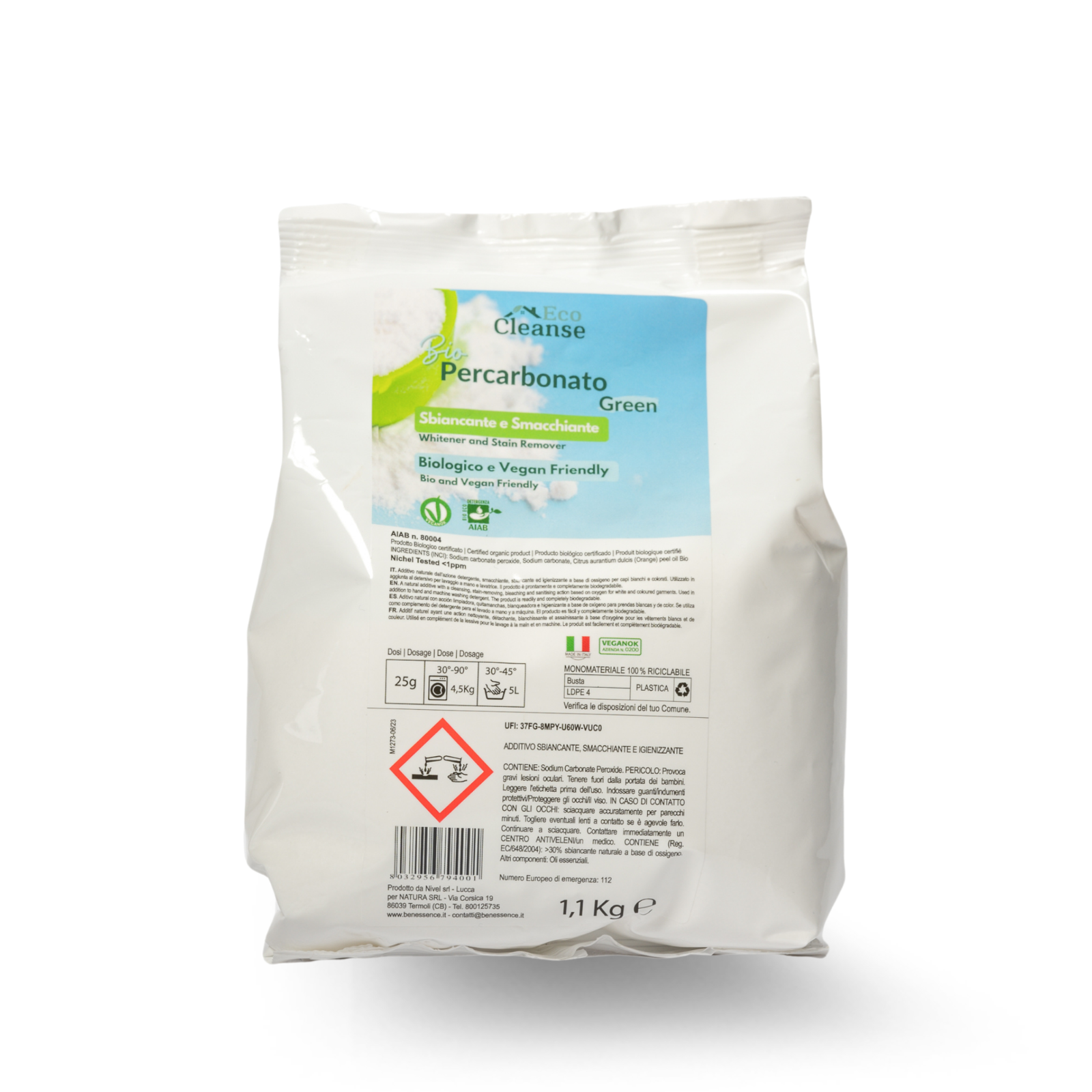 Percarbonato Biologico in polvere ad azione sbiancante – 1,1Kg