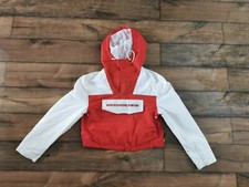 Napapijri Tribe Crop Rain Forest Jacket Red White Women's Uk Size Xs