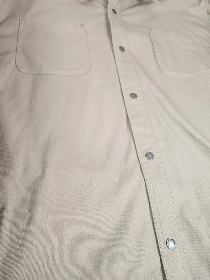 CE Schmidt Workwear Shacket Shirt Jacket Mens 2XLT Tan Flannel Lined Long Sleeve - Image 2 of 4