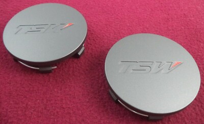 TSW Wheels Grey Custom Wheel Center Caps Set of 2 # PCF82-T