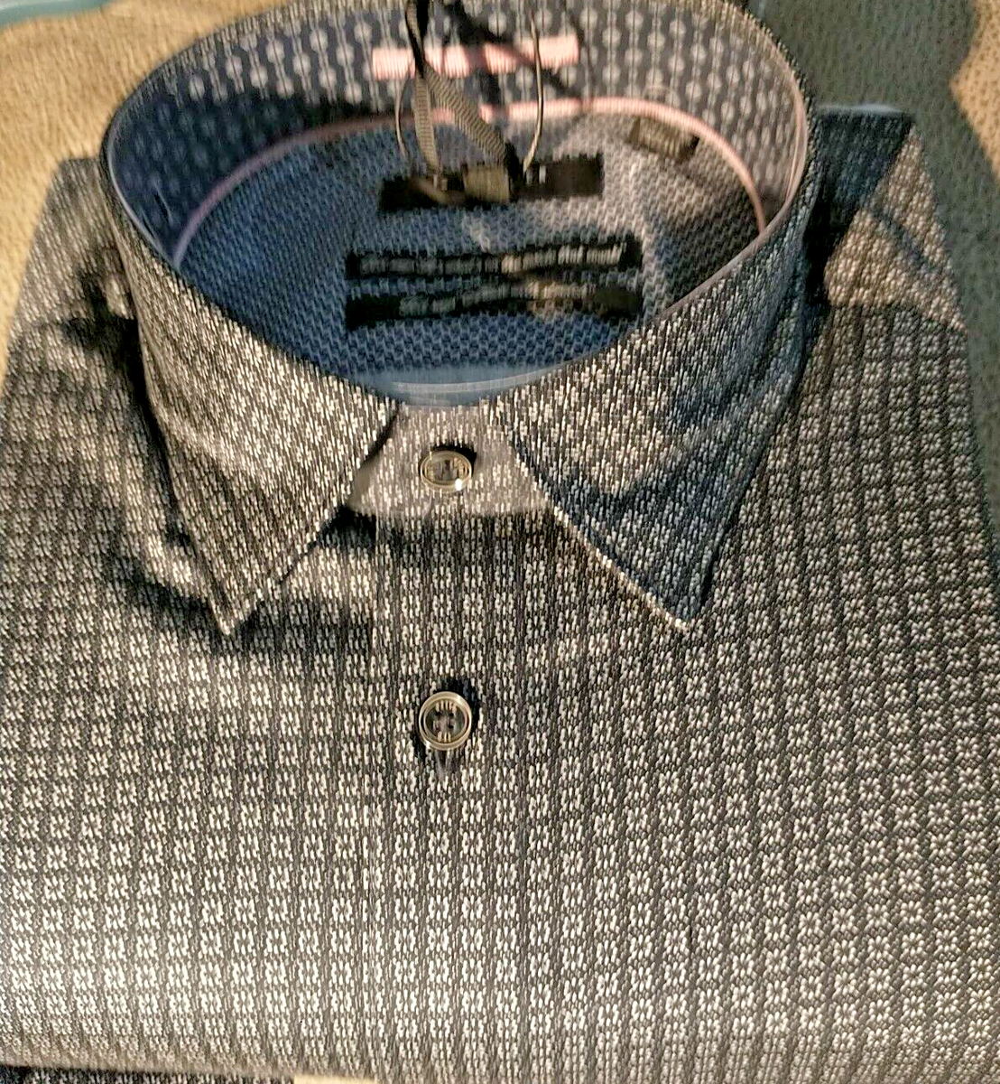 NWT Ted Baker men's size 6(2XL)long sleeve button down shirt Fancy Abstract Shap NWT Ted Baker men's size 6(2XL)long sleeve button down shirt Fancy Abstract Shap