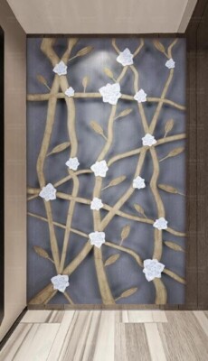 3D Branch Petals ZHUA20856 Wallpaper Wall Murals Removable Self-adhesive Ann 24
