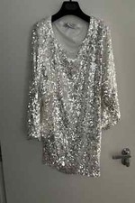 Zara White Sequin Dress Size M