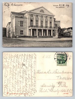 Weimar Das Hof theater Postcard 1909 Historical Architecture Antique Card