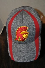USC Trojans Gray Heath  Baseball Cap Hat Adult Flex Fit New with Sample Tag   