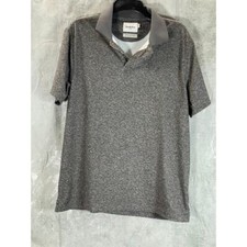 GOODFELLOW  CO Men's Heather Charcoal Standard-Fit Short-Sleeve Polo Shirt SZ L