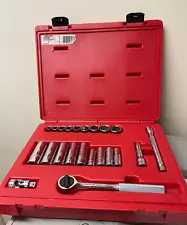 PROTO PROFESSIONAL J52134 SOCKET SET 3/8" DRIVE 22 PIECE 6 POINT FRACTIONAL