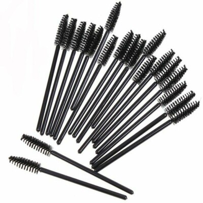 100PCS Black Mascara Eyelash Wands Applicator Brushes Makeup Extension Spoolies