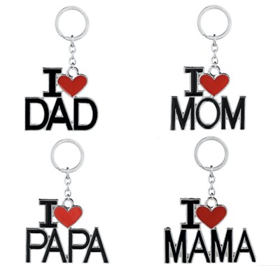 I LOVE DAD MAMA Father Father Mother Mother Son Daughter LOVE Keyring