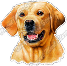 Yellow Lab Labrador Retriever Dog Pet Pets Car Bumper Vinyl Sticker Decal 4.6"