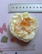 Exotic Lace Pearl Centre LEMON 75mm Layered Dress Pin Hair Clip HC1