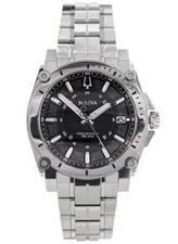 Bulova Precisionist Sapphire Crystal 96B417 Black Dial Date Display Men's Watch