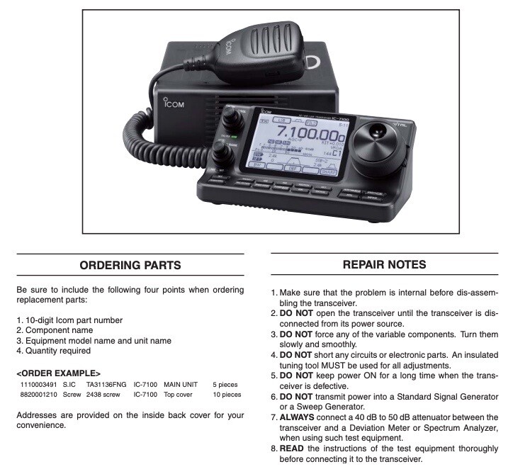 Manuel D'instructions Icom IC-7100 IC7100 Pour émetteur-récepteur - Neuf