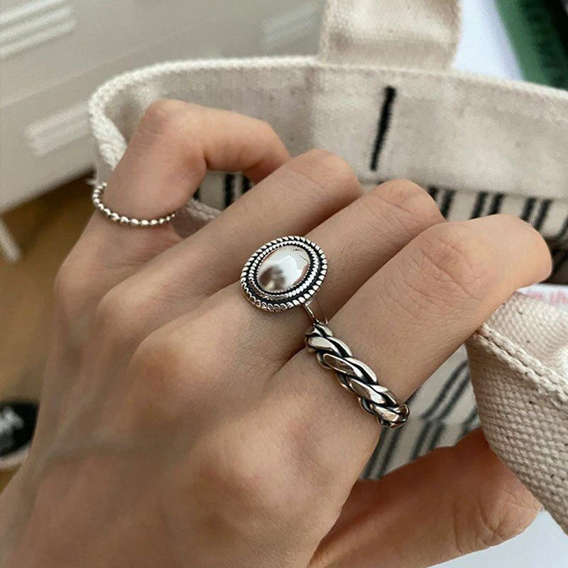Ring Female Fashion Jewelry Index Finger 925 Sterling Silver Twisted Accessory