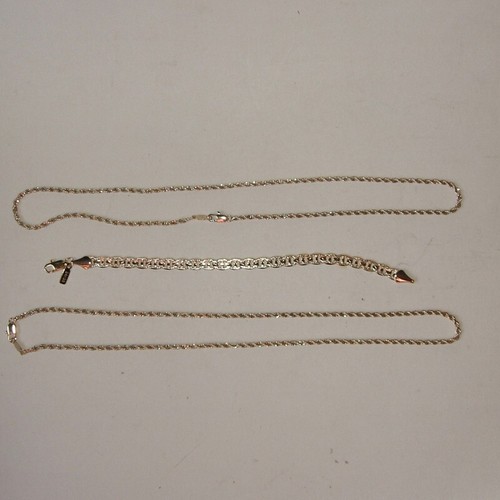 24KGB Jewelry One 7 Inch Link Bracelet, Two 18 Inch Rope Chain ...