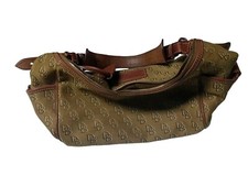 Dooney  Bourke Crescented Canvas  Leather Purse Handbag Ex Smokers Vintage