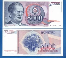 Yugoslavia P-93 5000 Dinara 1985 Tito Uncirculated Banknote