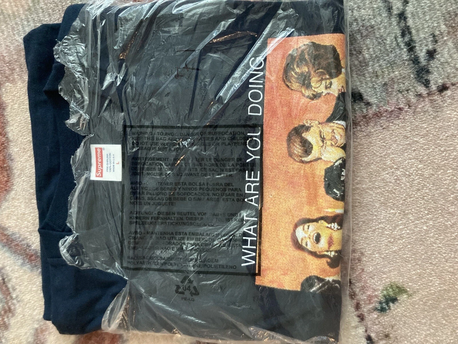 Tee shirt marine Supreme Orgy taille grande SS17