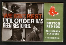 Boston Red Sox David Ortiz Josh Beckett 2011 Pocket Schedule Papa Gino's