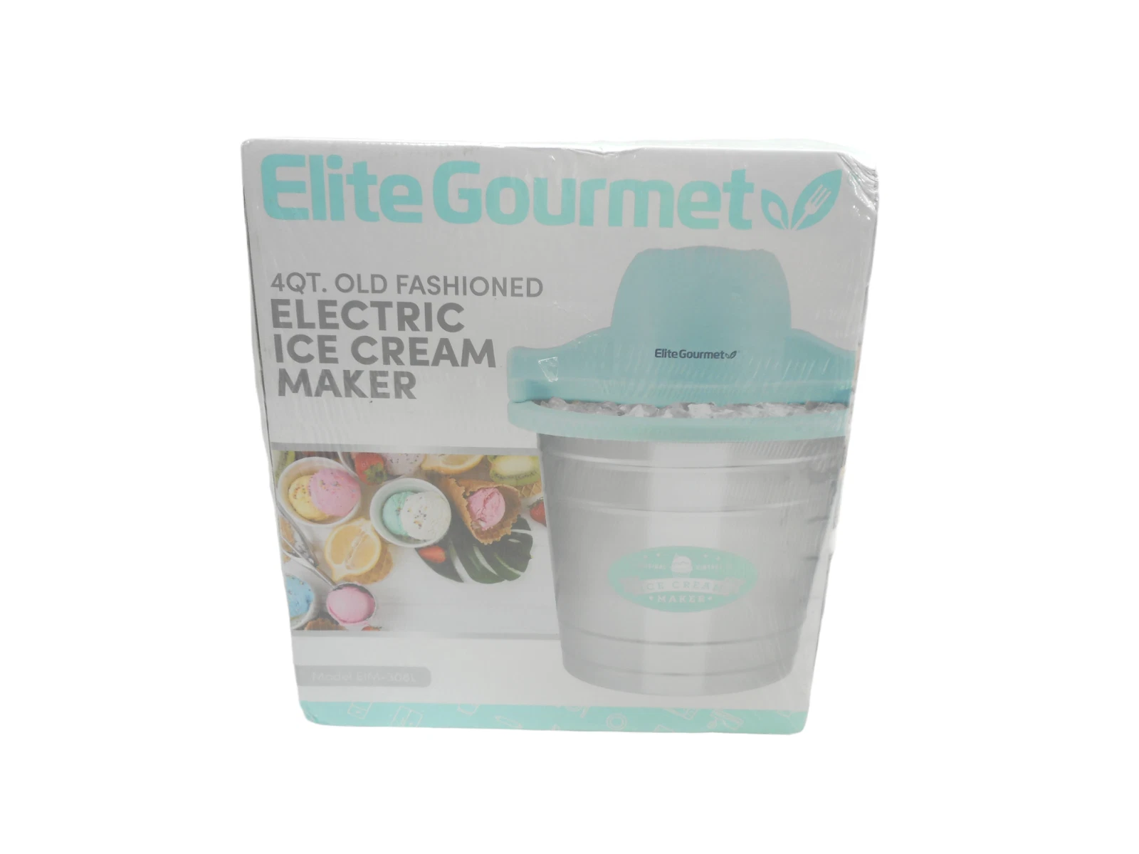 Elite Gourmet Maxi-Matic Old-fashioned Electric Ice Cream Maker EIM-308LX 4 QT.