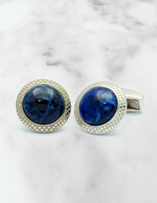 Tateossian Bullseye Blue Sadalite Manschettenknöpfe