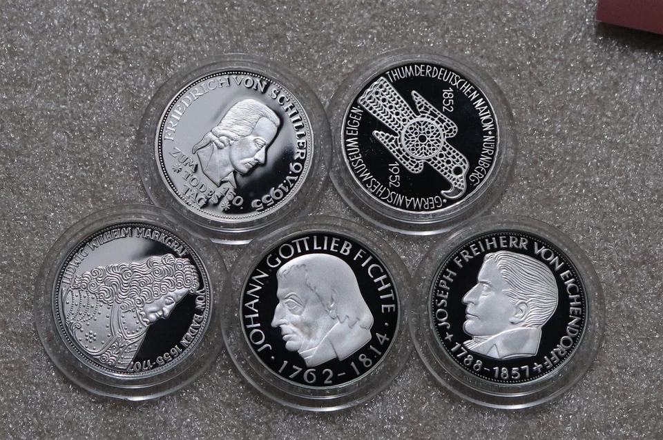 🧭 🇩🇪 Germany 5 SILVER MEDALS SOLD IN 2005 FOR 289€ WITH COA B58 CG29 - Image 2 of 4