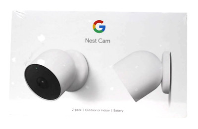 Google Nest Cam Indoor Outdoor Surveillance Camera Snow Pack of 2 Battery NEW