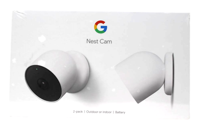 #ad Google Nest Cam Indoor Outdoor Surveillance Camera Snow Pack of 2 Battery NEW $174.00