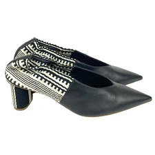 New Antolina Paris Dalis Size 40 Womens 10 Pointed Toe Pumps White Black 