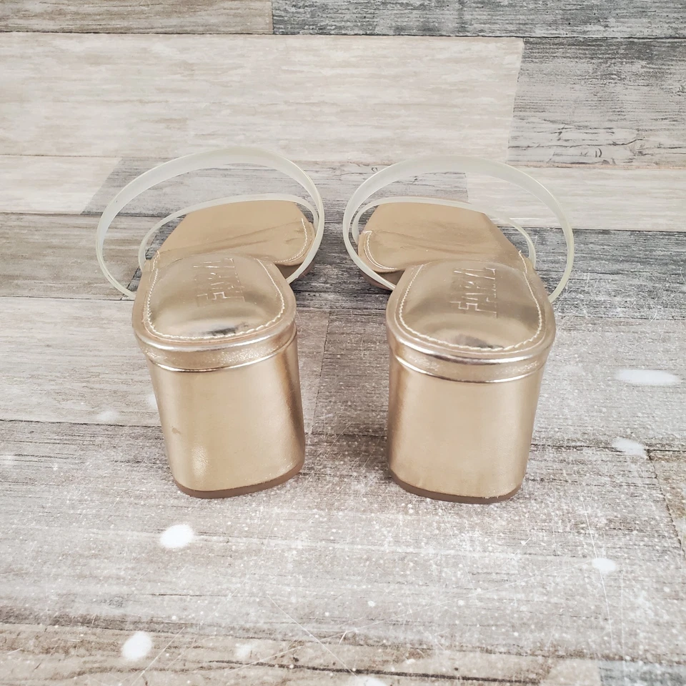 Женские босоножки Faryl By Farylrobin Analisa размер 7 золотистые прозрачные горки на блочном каблуке - Изображение 3 из 4