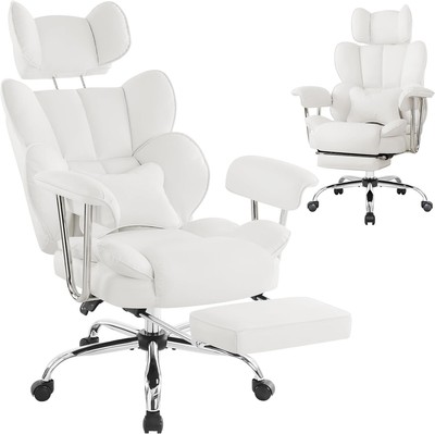 And Ergonomic Rest, Desk Tall Big Chair Foot Leather Recli Chair, PU Office with